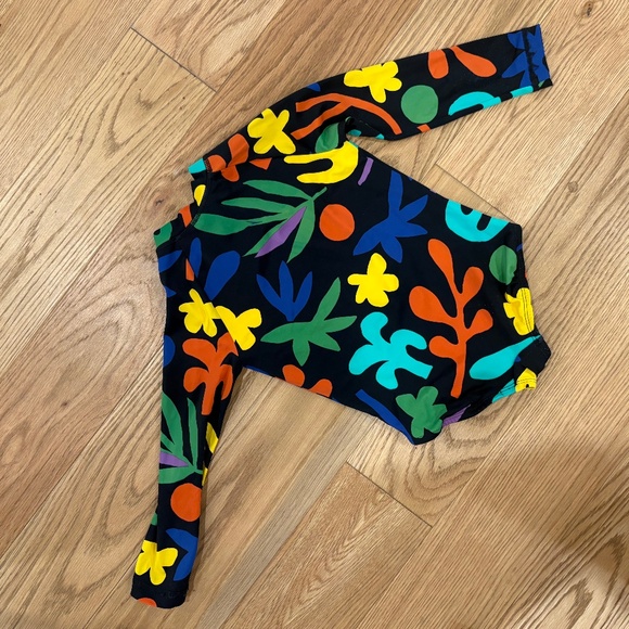 Hanna Andersson Black Printed Long Sleeve Half-Zip One-Piece - Picture 2 of 9